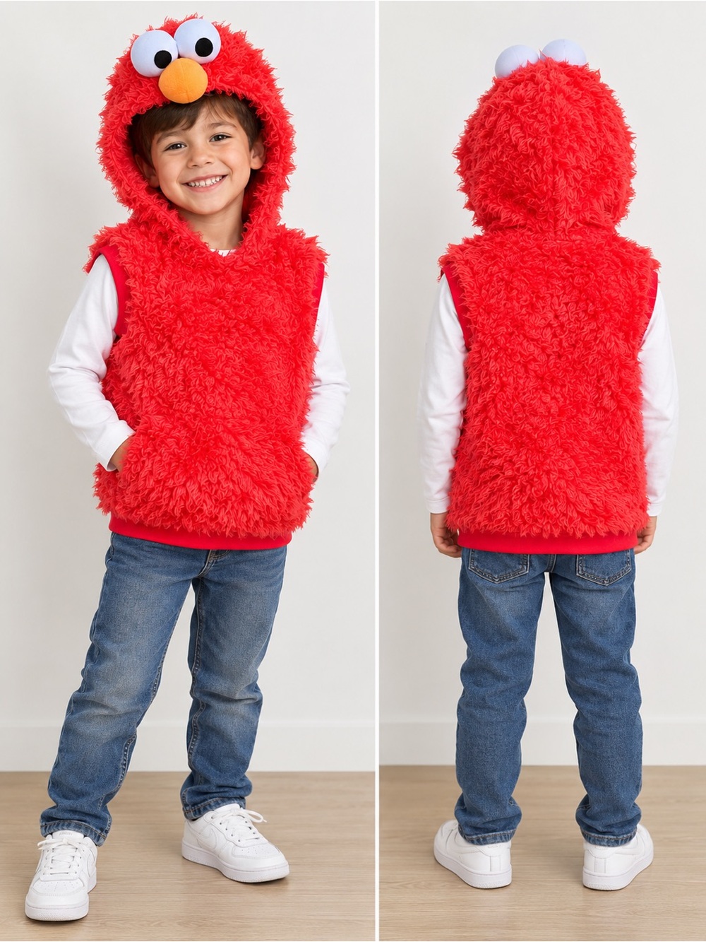 ELMO COSTUME VEST kids pullover Elmo sleeveless costume, toddler kids 4-6